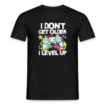 Ich Level Up statt älter zu werd– Controller Motiv - Männer T-Shirt - Schwarz - Vorne - AI Model Male 178 light (178cm)