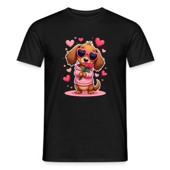 Dackel Dachshund Tekel - Männer T-Shirt - Schwarz - Vorne - AI Model Male 178 light (178cm)