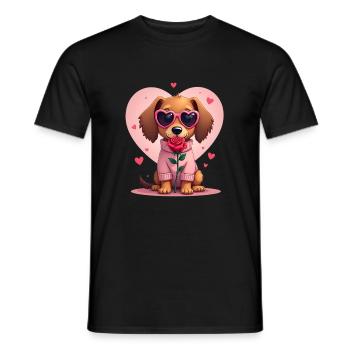 Dackel Dachshund Tekel - Männer T-Shirt - Schwarz - Vorne - AI Model Male 178 light (178cm)