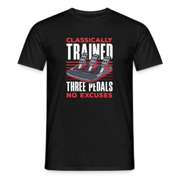 Voiture manuelle, entraînée classiquement - T-shirt homme - noir - Devant - AI Model Male 178 light (178cm)
