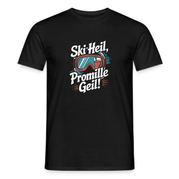 Ski Heil Promille Geil Lustiger Après Ski Spruch - T-shirt homme - noir - Devant - AI Model Male 178 light (178cm)