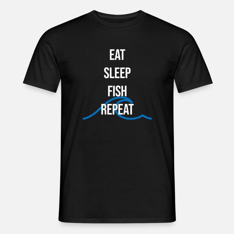 Manger Dormez Poisson Répéter – Déclaration du pêcheur - T-shirt homme - noir