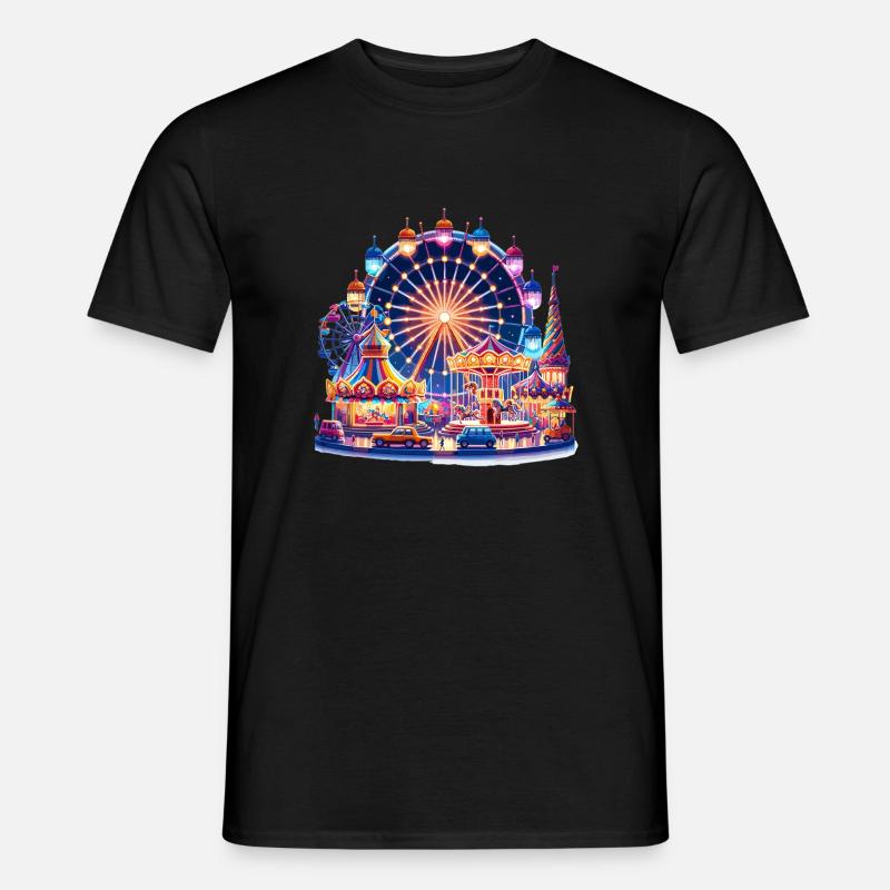 Lichterfest Karussell - Männer T-Shirt - Schwarz