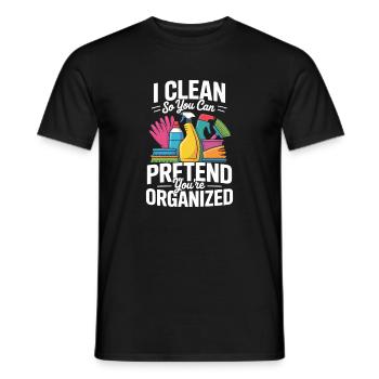 Cleaning team Cleaner Gift Workplace - Men's T-Shirt - black - Front - AI Model Male 178 light (178cm)