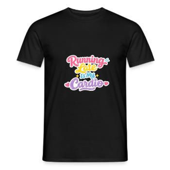 Running Late Is My Cardio – Statement Shirt - Men's T-Shirt - black - Front - AI Model Male 178 light (178cm)