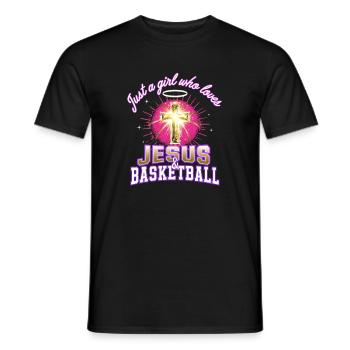 Jesus und Basketball Mädchen-Design - Männer T-Shirt - Schwarz - Vorne - AI Model Male 178 light (178cm)