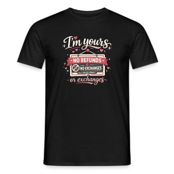 Je suis à toi Pas de remboursements Pas d’échanges Drôles de Saint-Valentin - T-shirt homme - noir - Devant - AI Model Male 178 light (178cm)
