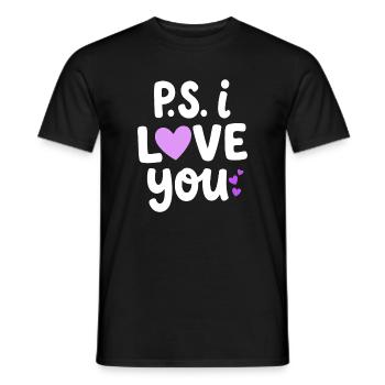P.S. Ich liebe dich PS Ich Herz Deinen Tag Valentin - Männer T-Shirt - Schwarz - Vorne - AI Model Male 178 light (178cm)