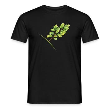 Leaf Branch Oak - Watercolor - Men's T-Shirt - black - Front - AI Model Male 178 light (178cm)