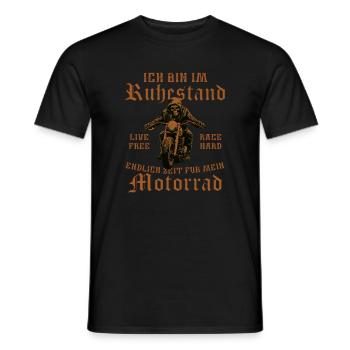 Pension Motorcycle Pensioner Saying Vintage - Men's T-Shirt - black - Front - AI Model Male 178 light (178cm)