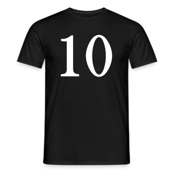 10. 10 ANS. 10e ANNIVERSAIRE. ANNIVERSAIRE 10 ANS. - T-shirt homme - noir - Devant - AI Model Male 178 light (178cm)