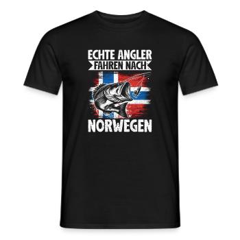 Echte Angler Fahren Nach Norwegen Fisher - Männer T-Shirt - Schwarz - Vorne - AI Model Male 178 light (178cm)