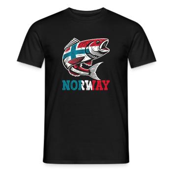 Norway Fischer Fish Angeln Angler Norwegen - Männer T-Shirt - Schwarz - Vorne - AI Model Male 178 light (178cm)