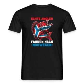De vrais pêcheurs allant à Norway Fisher - T-shirt homme - noir - Devant - AI Model Male 178 light (178cm)
