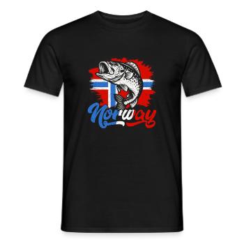 Norway Fischer Fish Angeln Angler Norwegen - Männer T-Shirt - Schwarz - Vorne - AI Model Male 178 light (178cm)