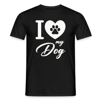 Ich liebe meinen Hund - Männer T-Shirt - Schwarz - Vorne - AI Model Male 178 light (178cm)