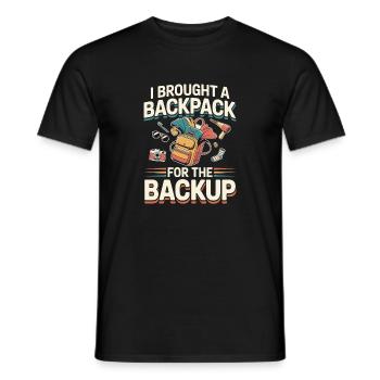Reisen Backpacking Chaotisch Welt Entdecken - Männer T-Shirt - Schwarz - Vorne - AI Model Male 178 light (178cm)