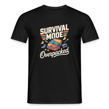 Überlebensmodus Überladenes Spaß-T-Shirt - Männer T-Shirt - Schwarz - Vorne - AI Model Male 178 light (178cm)