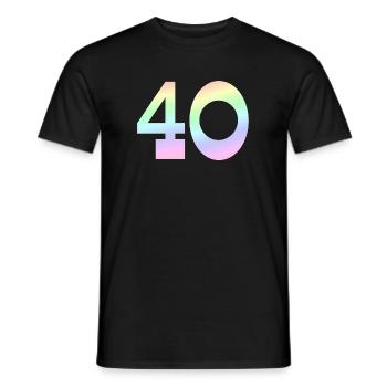 40 couleurs pastel - T-shirt homme - noir - Devant - AI Model Male 178 light (178cm)