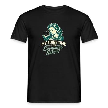 My Alone Time Is For Everyone's Safety Read the book - Men's T-Shirt - black - Front - AI Model Male 178 light (178cm)
