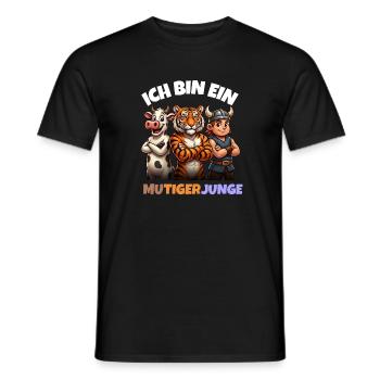 Mu tiger Junge und Tierfreunde - Männer T-Shirt - Schwarz - Vorne - AI Model Male 178 light (178cm)