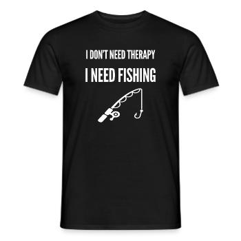 I Need Fishing – Angeln Humor - Männer T-Shirt - Schwarz - Vorne - AI Model Male 178 light (178cm)