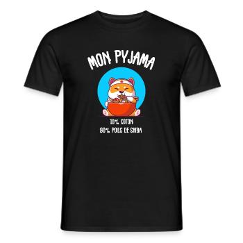 Shiba Humor Dog Pajamas - Men's T-Shirt - black - Front - AI Model Male 178 light (178cm)