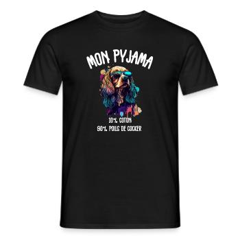 Lustige Cocker Spaniel Hundepyjamas - Männer T-Shirt - Schwarz - Vorne - AI Model Male 178 light (178cm)