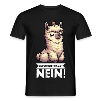 Before you ask No Alpaca llama alpaca owner - Men's T-Shirt - black - Front - AI Model Male 178 light (178cm)