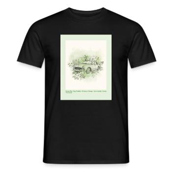 Vintage Car with Floral Frame - Men's T-Shirt - black - Front - AI Model Male 178 light (178cm)
