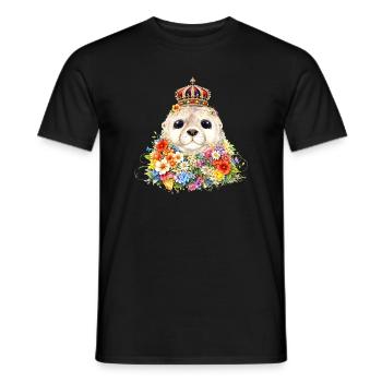 Royal seal with crown - Men's T-Shirt - black - Front - AI Model Male 178 light (178cm)