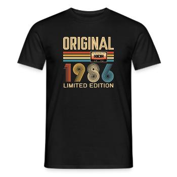 40th birthday, 40 years, original 1986 - Men's T-Shirt - black - Front - AI Model Male 178 light (178cm)