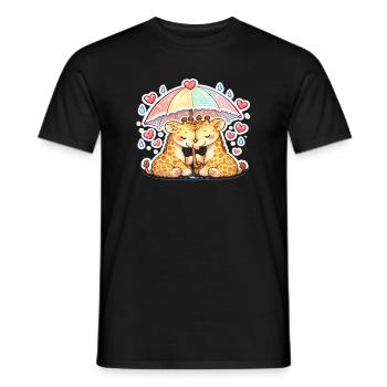 Regenbogenpfote Umarmung giraffe paar - Männer T-Shirt - Schwarz - Vorne - AI Model Male 178 light (178cm)