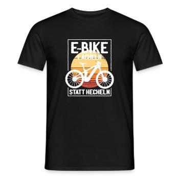 E-Bike Smile Instead of Panting – Funny E-Bike Spr - Men's T-Shirt - black - Front - AI Model Male 178 light (178cm)