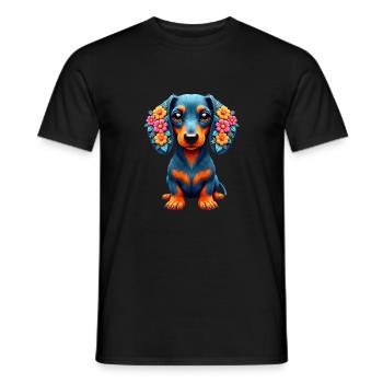 Dackel Dachshund Tekel - Männer T-Shirt - Schwarz - Vorne - AI Model Male 178 light (178cm)