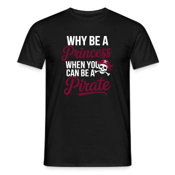 Piraten-Einstellung: Prinzessin nicht enthalten - Männer T-Shirt - Schwarz - Vorne - AI Model Male 178 light (178cm)
