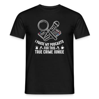 True Crime Podcast Fan - Männer T-Shirt - Schwarz - Vorne - AI Model Male 178 light (178cm)