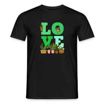 Pflanzenliebhaber Liebe Pflanzen Sukkulente Blume - Männer T-Shirt - Schwarz - Vorne - AI Model Male 178 light (178cm)