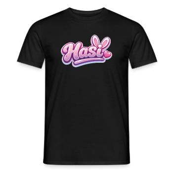 Hasl Heart Lettering Pink Glam - Men's T-Shirt - black - Front - AI Model Male 178 light (178cm)
