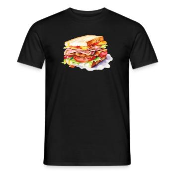 Sandwich Illustration - Men's T-Shirt - black - Front - AI Model Male 178 light (178cm)