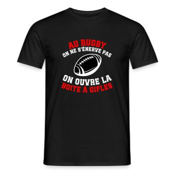 Unterstützer-Rugby-Slap-Box-Humor - Männer T-Shirt - Schwarz - Vorne - AI Model Male 178 light (178cm)