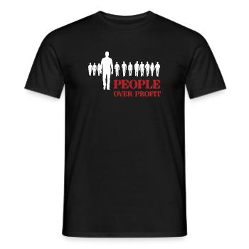 Les gens plutôt que le profit - T-shirt homme - noir - Devant - AI Model Male 178 light (178cm)