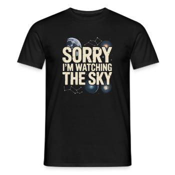 Astronomer Galaxy Outerspace Universe Astronomy - Men's T-Shirt - black - Front - AI Model Male 178 light (178cm)