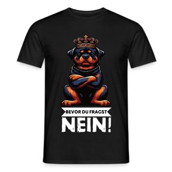 Avant que vous ne demandiez, pas de Rottweiler propriétaire de rottweiler - T-shirt homme - noir - Devant - AI Model Male 178 light (178cm)