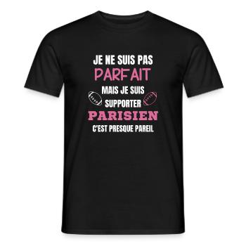 Parisian Passion Rugby Supporter - Men's T-Shirt - black - Front - AI Model Male 178 light (178cm)