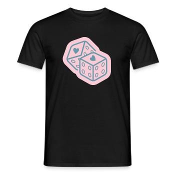 Herzwürfel in Pastellrosa - Männer T-Shirt - Schwarz - Vorne - AI Model Male 178 light (178cm)