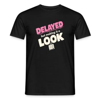 Reiseangst-humor, Flughafen-chaos, Fliegen Ist - Männer T-Shirt - Schwarz - Vorne - AI Model Male 178 light (178cm)