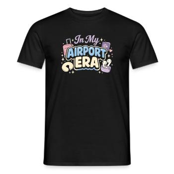 Reiseangst-humor, Flughafen-chaos, Fliegen Ist - Männer T-Shirt - Schwarz - Vorne - AI Model Male 178 light (178cm)