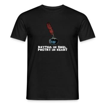 Plume d’âme, poésie dans le cœur - T-shirt homme - noir - Devant - AI Model Male 178 light (178cm)