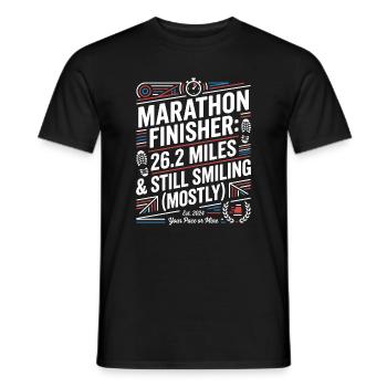 Marathon Finisher: Still Smiling - Men's T-Shirt - black - Front - AI Model Male 178 light (178cm)
